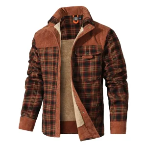 Men's Jackets Bomber Plaid Sherpa Lined Flannel