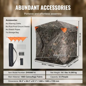Hunting Blind 270° See Through Ground Blind 2-3 Persons